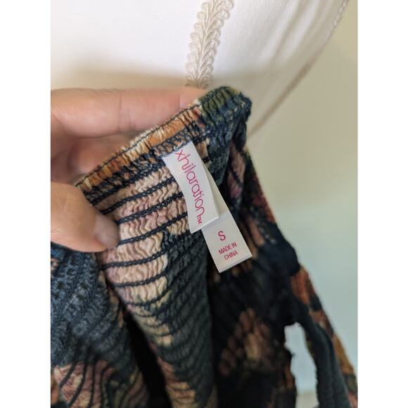 Xhileration Smocked Off The Shoulder Floral Green Maxi Dress Women S Bloomcore - Picture 11 of 12